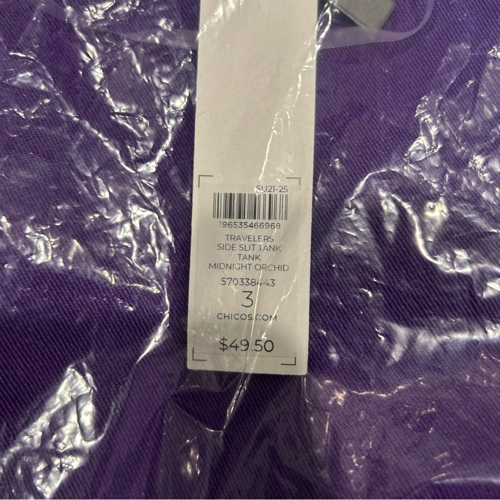 Chico's Travelers™ Side Slit Tank Midnight Orchid XL - Picture 5 of 6